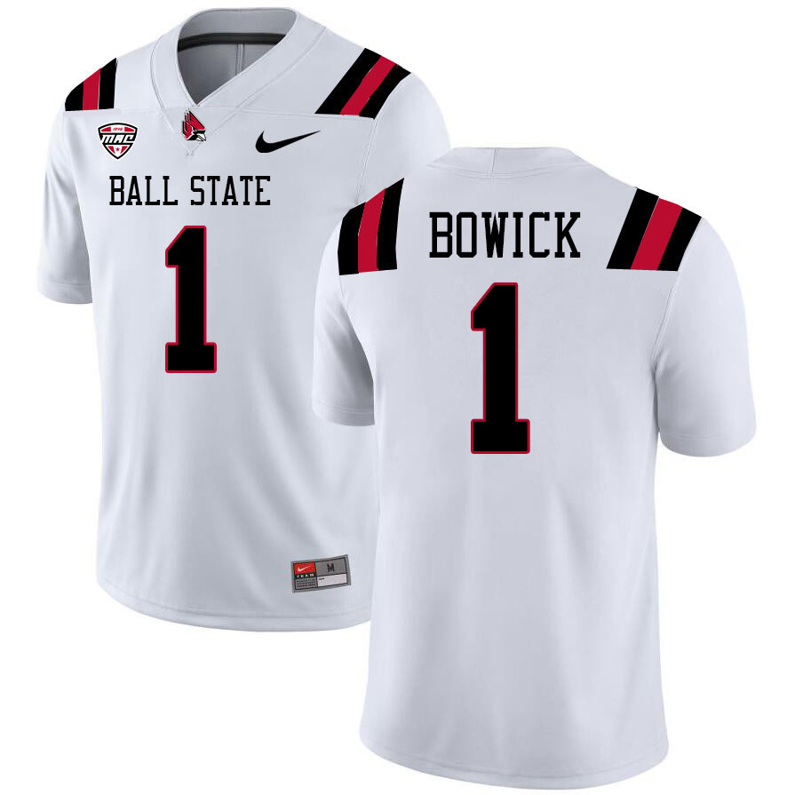 Justin Bowick Ball State Jersey,Ball State Cardinals #1 Justin Bowick Jersey Youth College-White